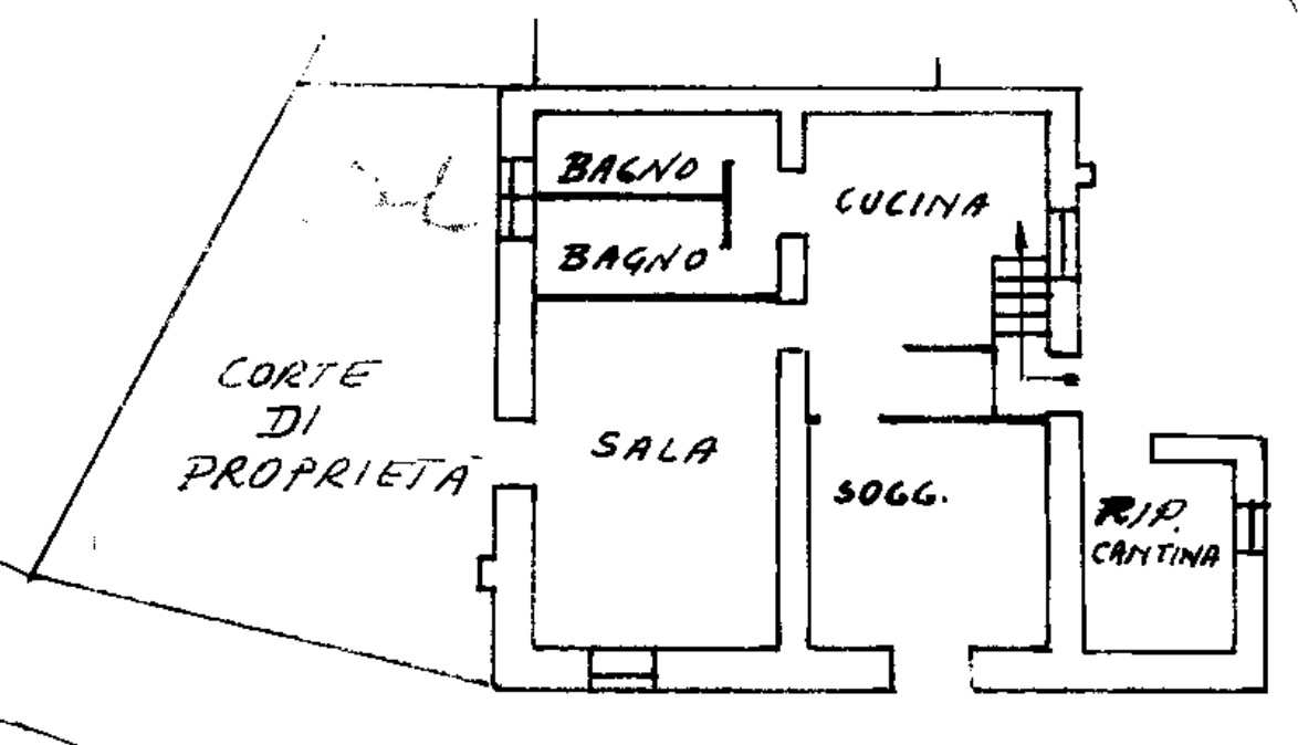 Piantina piano terra casa Banchetta Ronco Scrivia